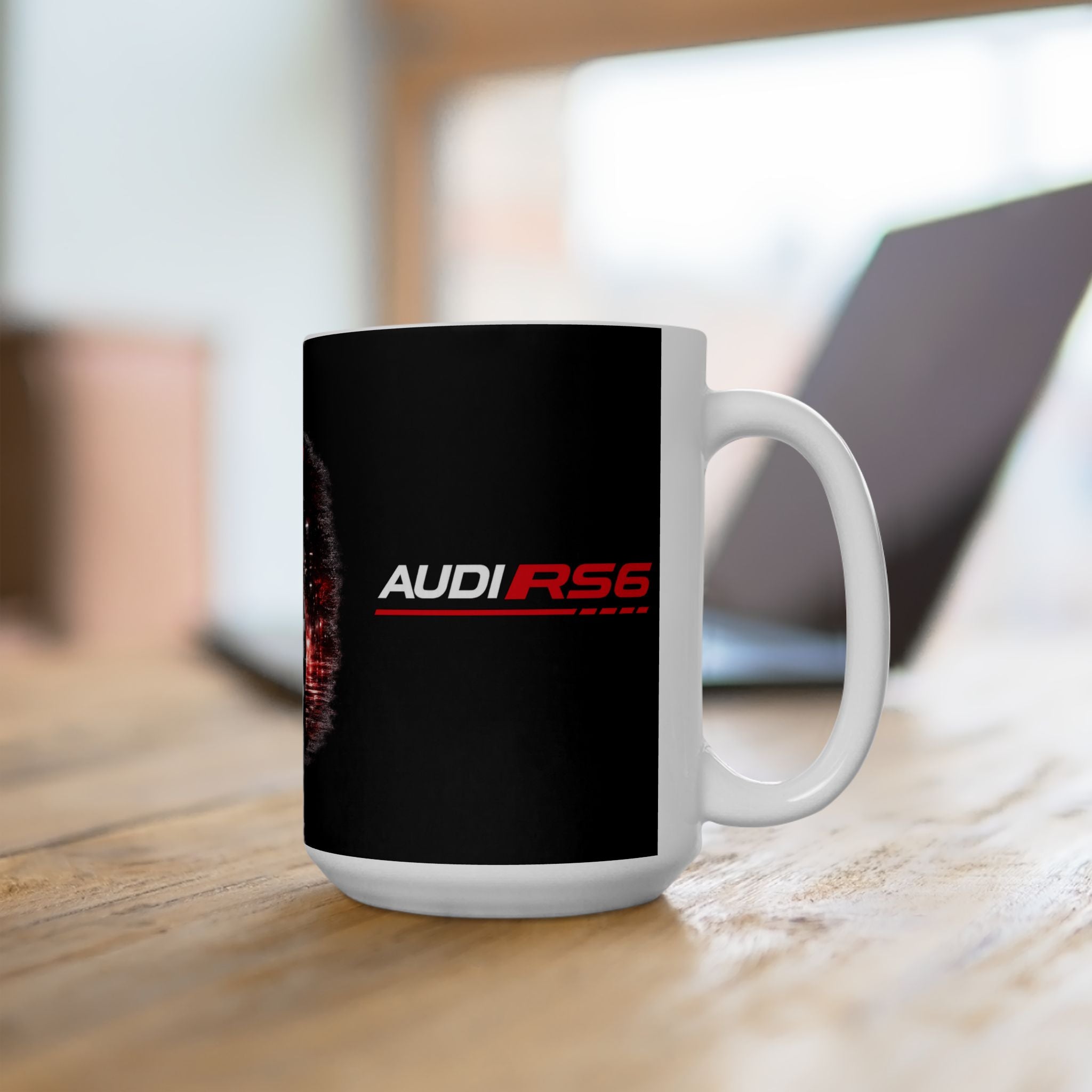 RS6 Performance Ceramic Mug — Black Audi Sport Car Coffee Cup (11oz/15oz)