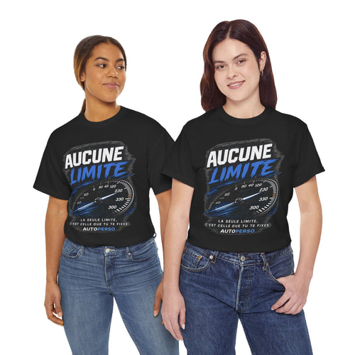 Aucune Limite Tee — French 'No Limits' Speedometer Graphic T-Shirt