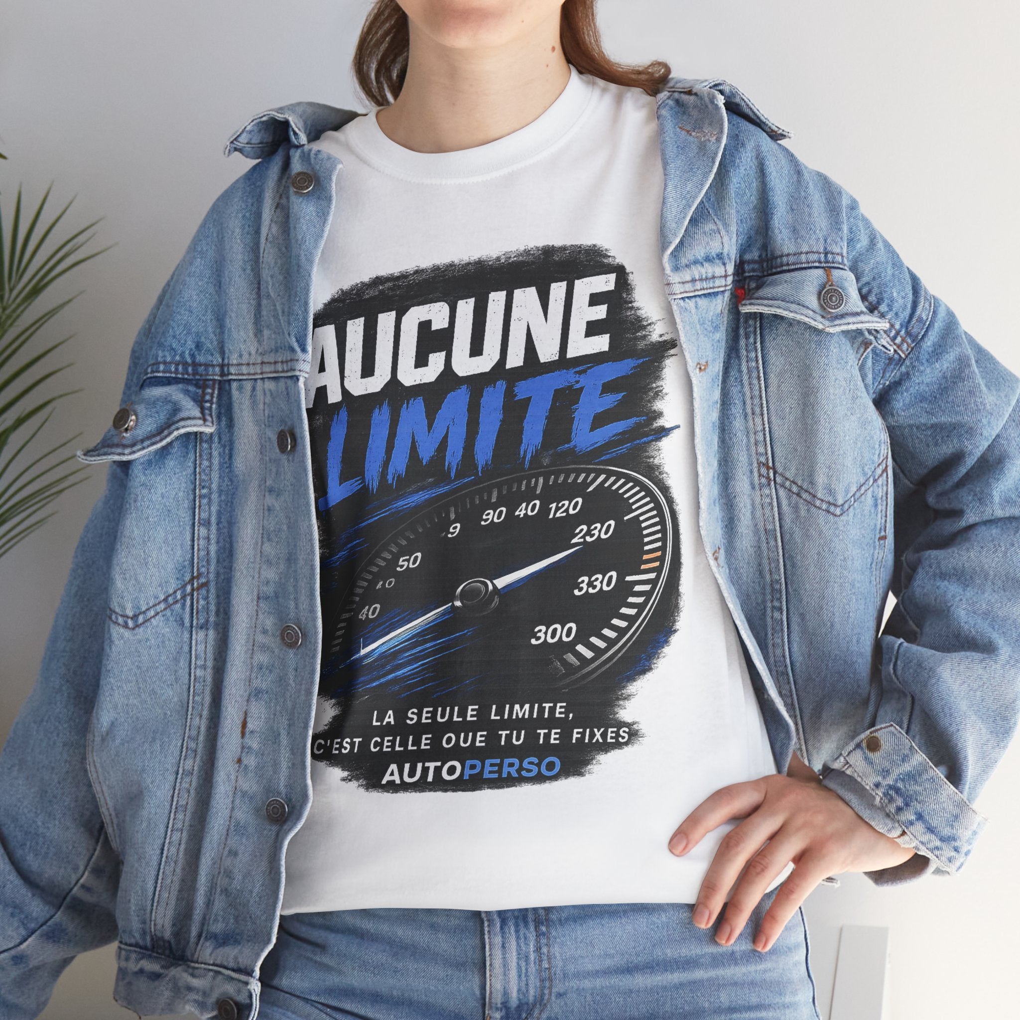 Aucune Limite Tee — French 'No Limits' Speedometer Graphic T-Shirt