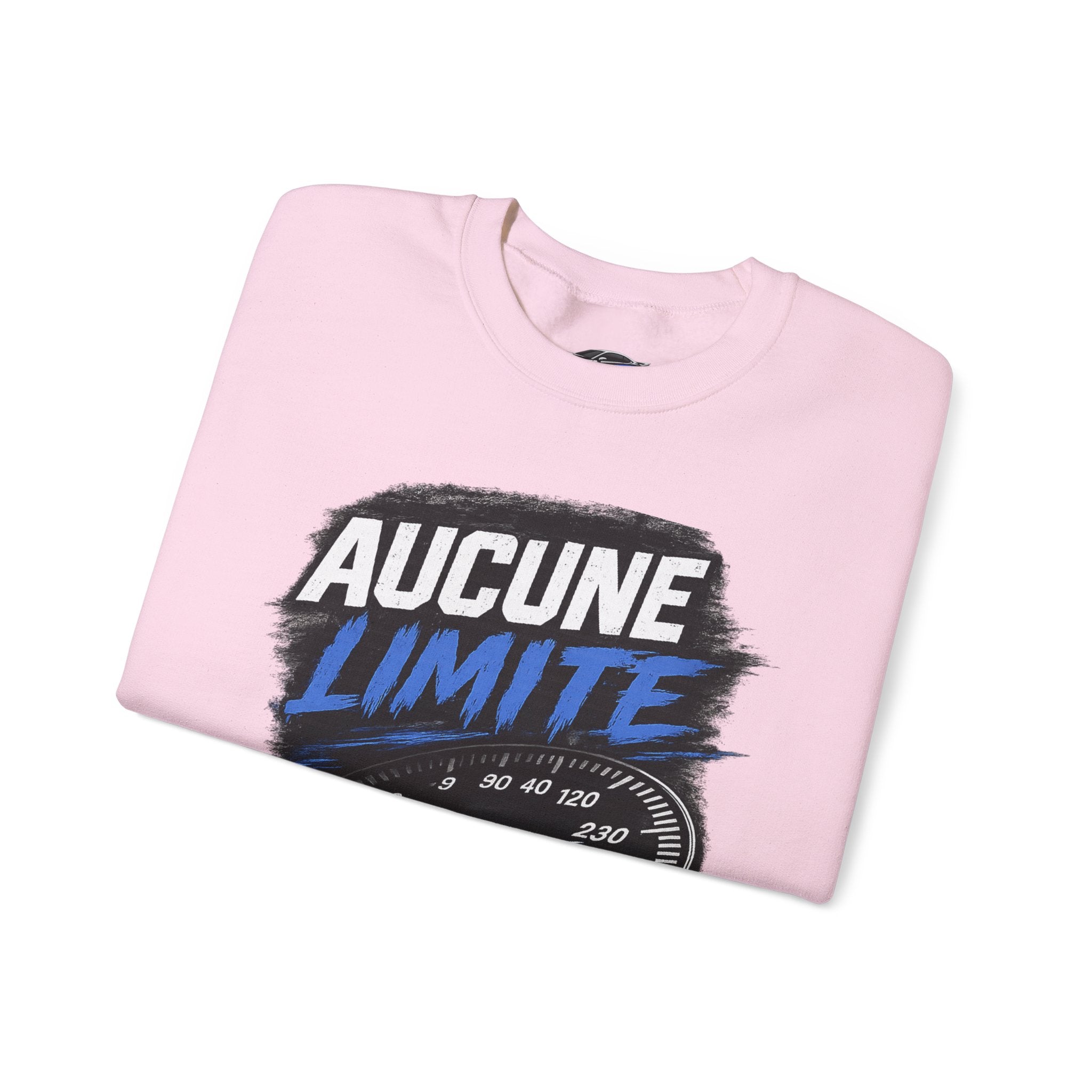 Crewneck Sweatshirt — "Aucune Limite" Speedometer Graphic French Motivational Pullover