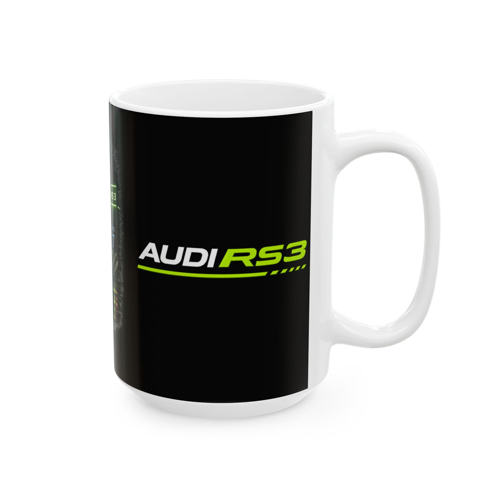Audi RS3 Performance Ceramic Mug — Neon Green Sports Car Coffee Cup (11oz/15oz)