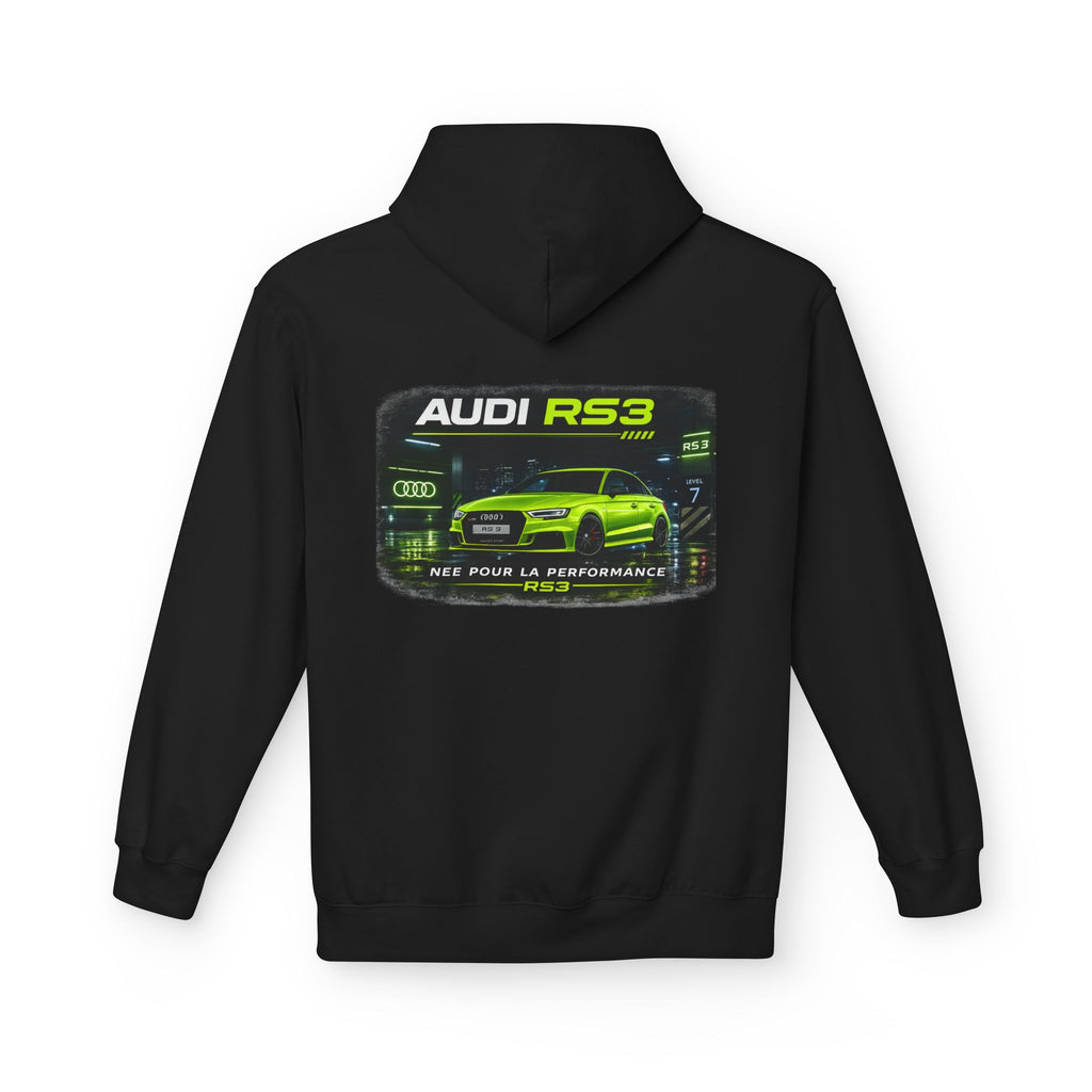 Audi RS3 Hoodie — Neon Green Sport Car Graphic Sweatshirt
