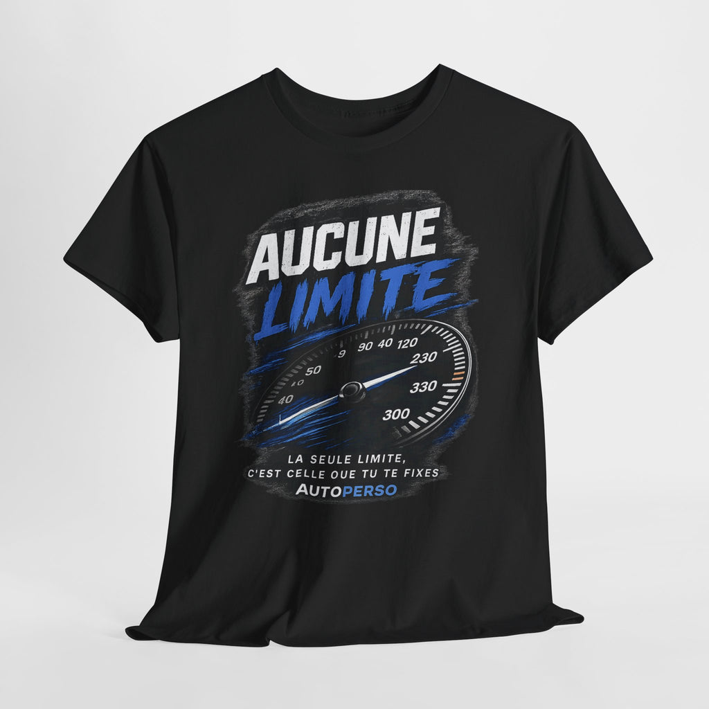 Aucune Limite Tee — French 'No Limits' Speedometer Graphic T-Shirt
