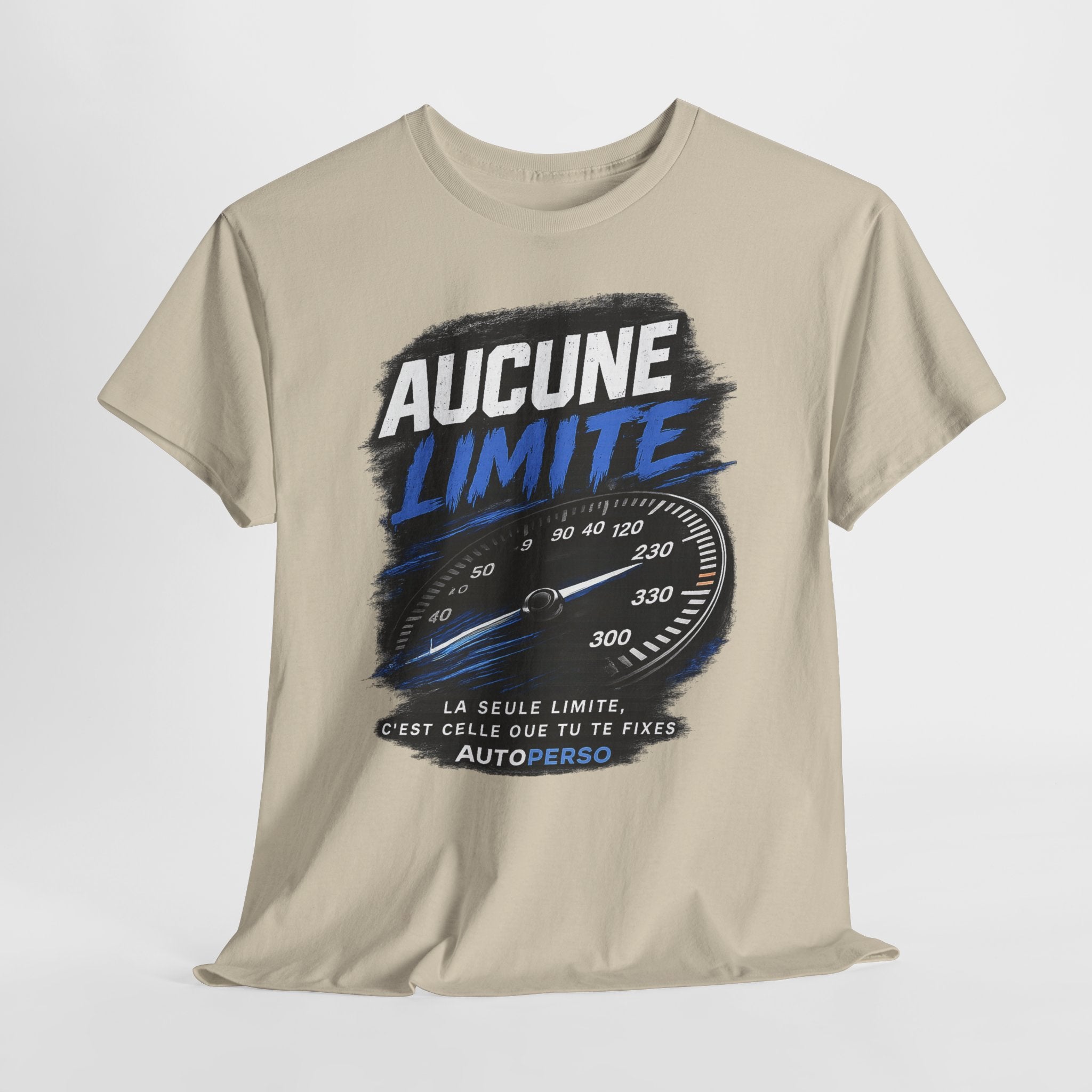 Aucune Limite Tee — French 'No Limits' Speedometer Graphic T-Shirt