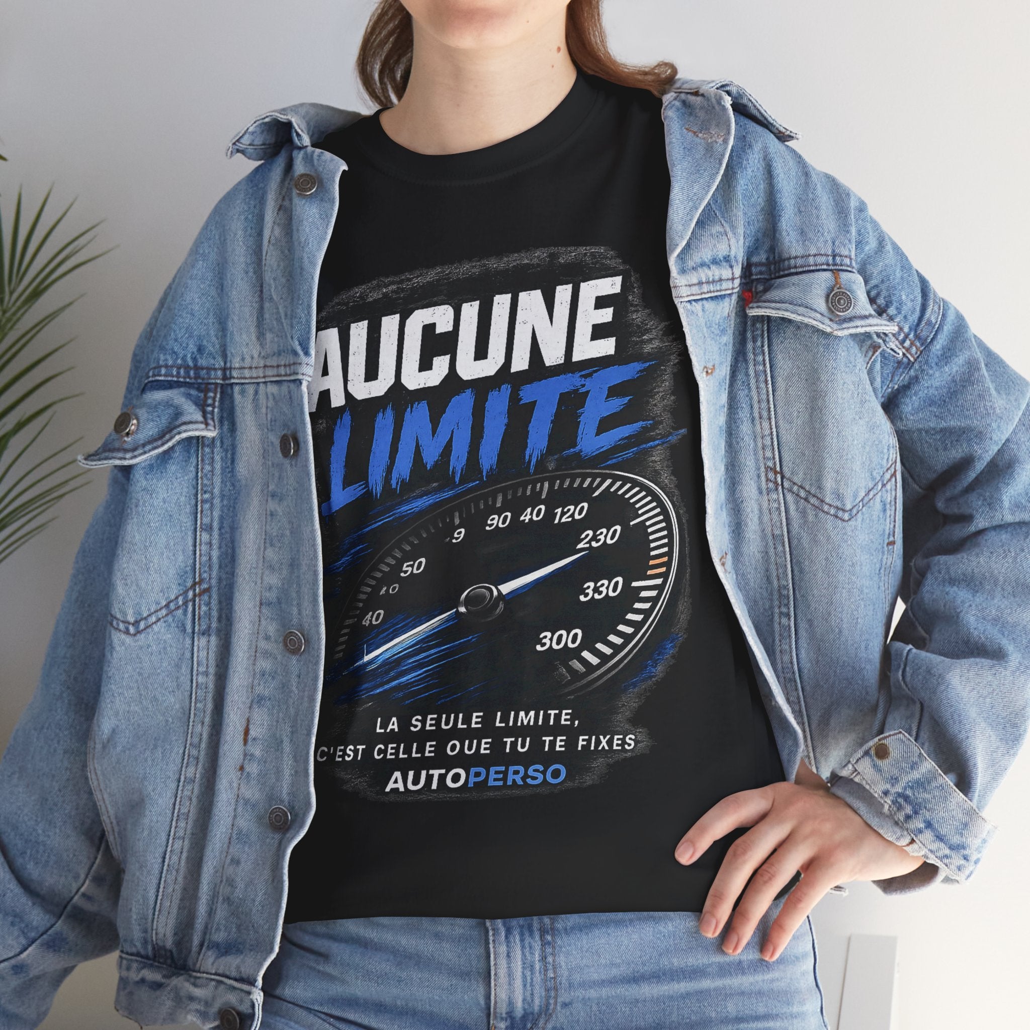 Aucune Limite Tee — French 'No Limits' Speedometer Graphic T-Shirt