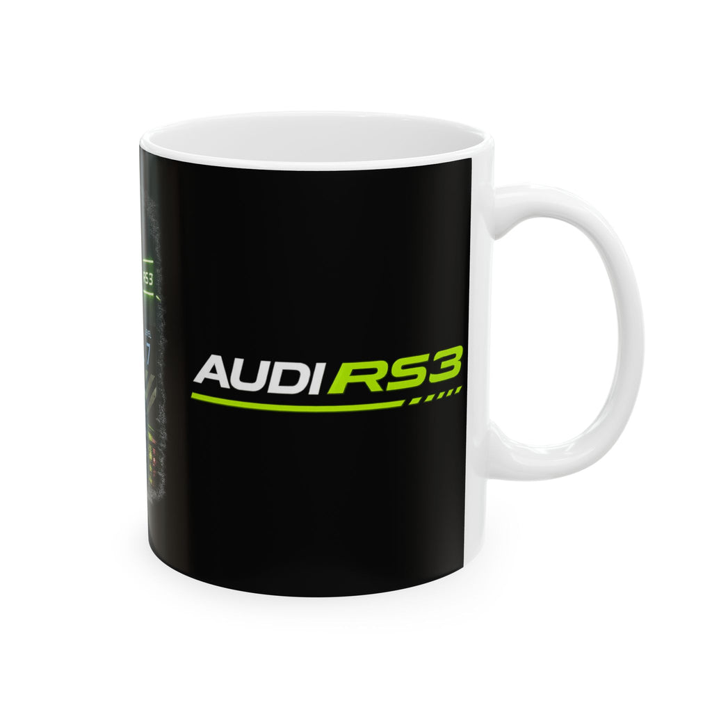 Audi RS3 Performance Ceramic Mug — Neon Green Sports Car Coffee Cup (11oz/15oz)
