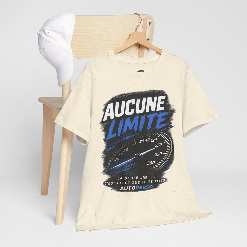 Aucune Limite Tee — French 'No Limits' Speedometer Graphic T-Shirt