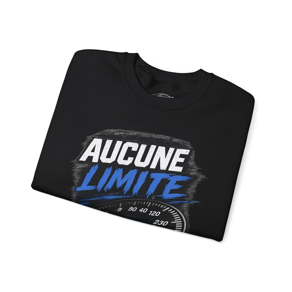Crewneck Sweatshirt — "Aucune Limite" Speedometer Graphic French Motivational Pullover