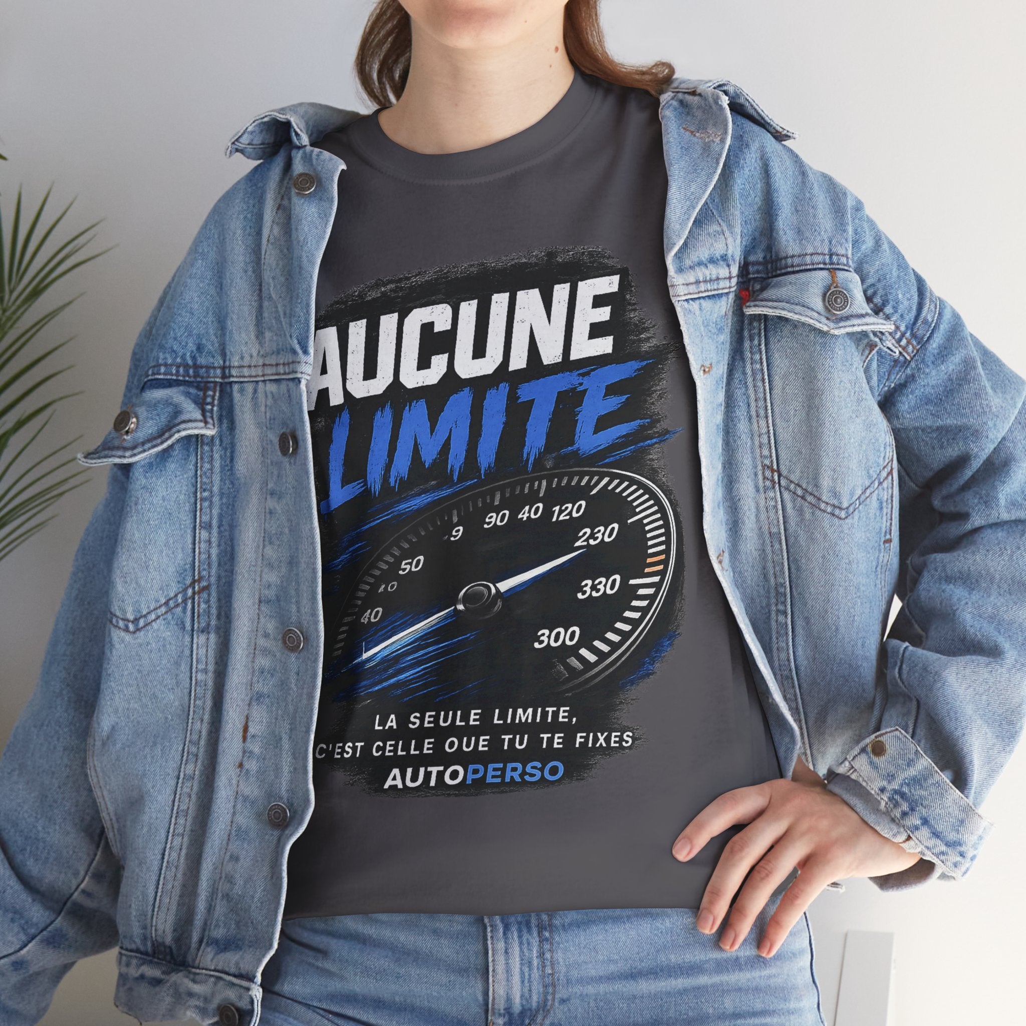 Aucune Limite Tee — French 'No Limits' Speedometer Graphic T-Shirt