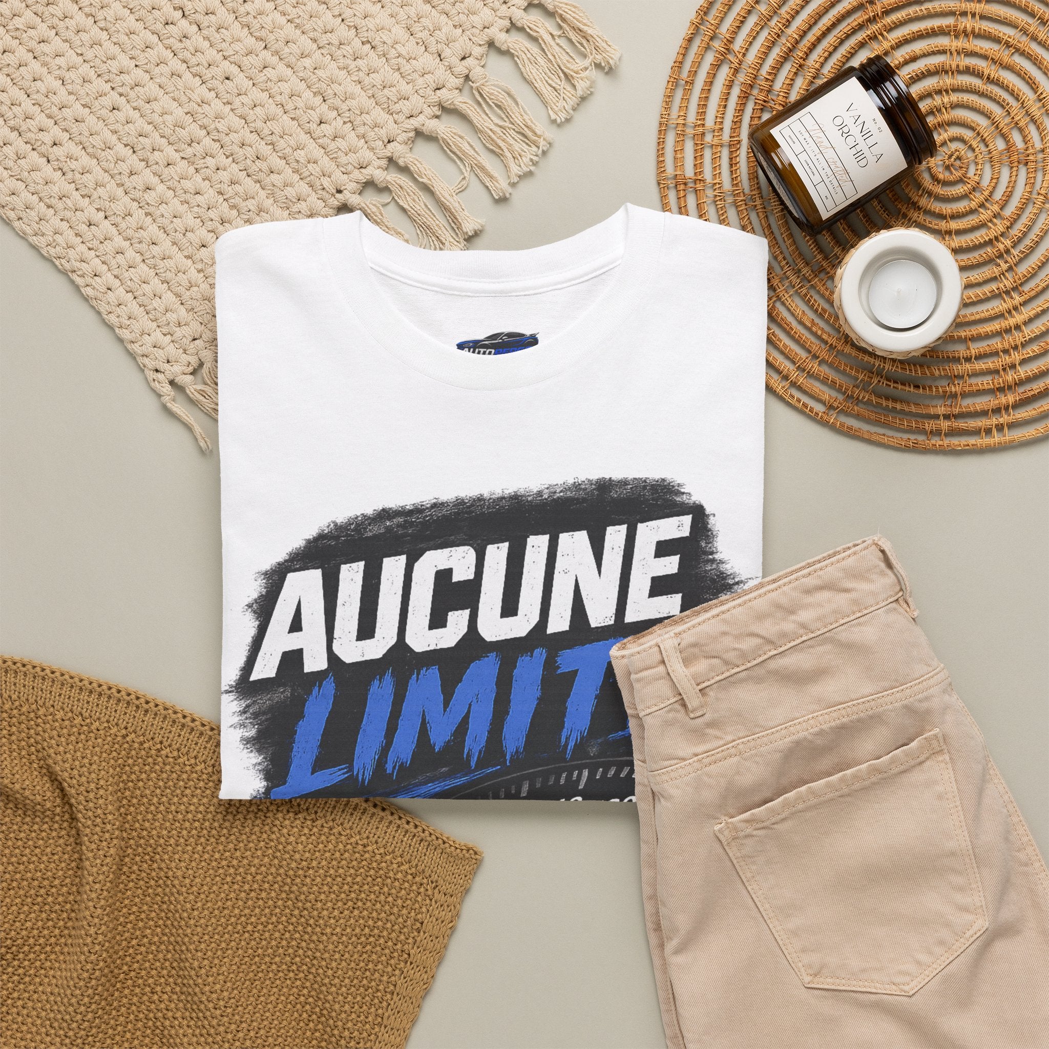 Aucune Limite Tee — French 'No Limits' Speedometer Graphic T-Shirt
