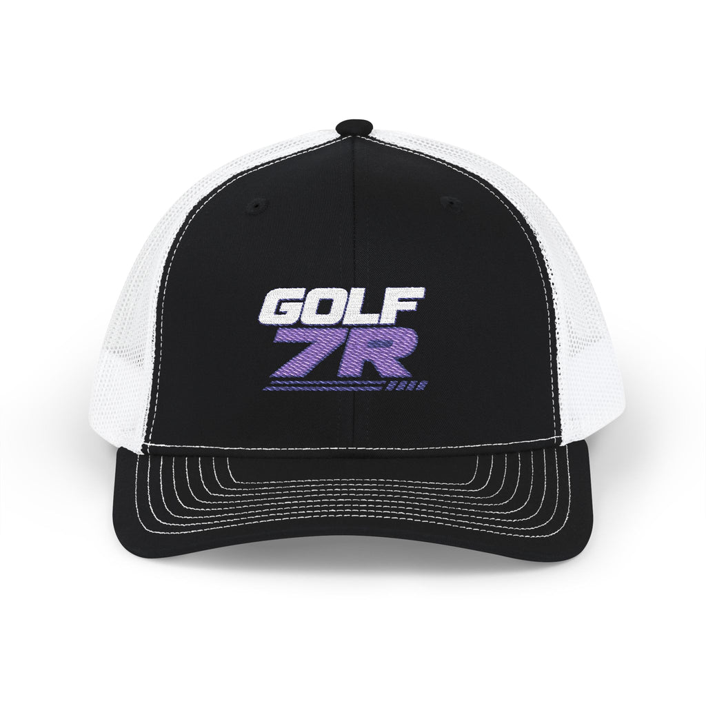 Golf 7R Snapback Trucker Cap — Retro Racing Golf Logo Hat