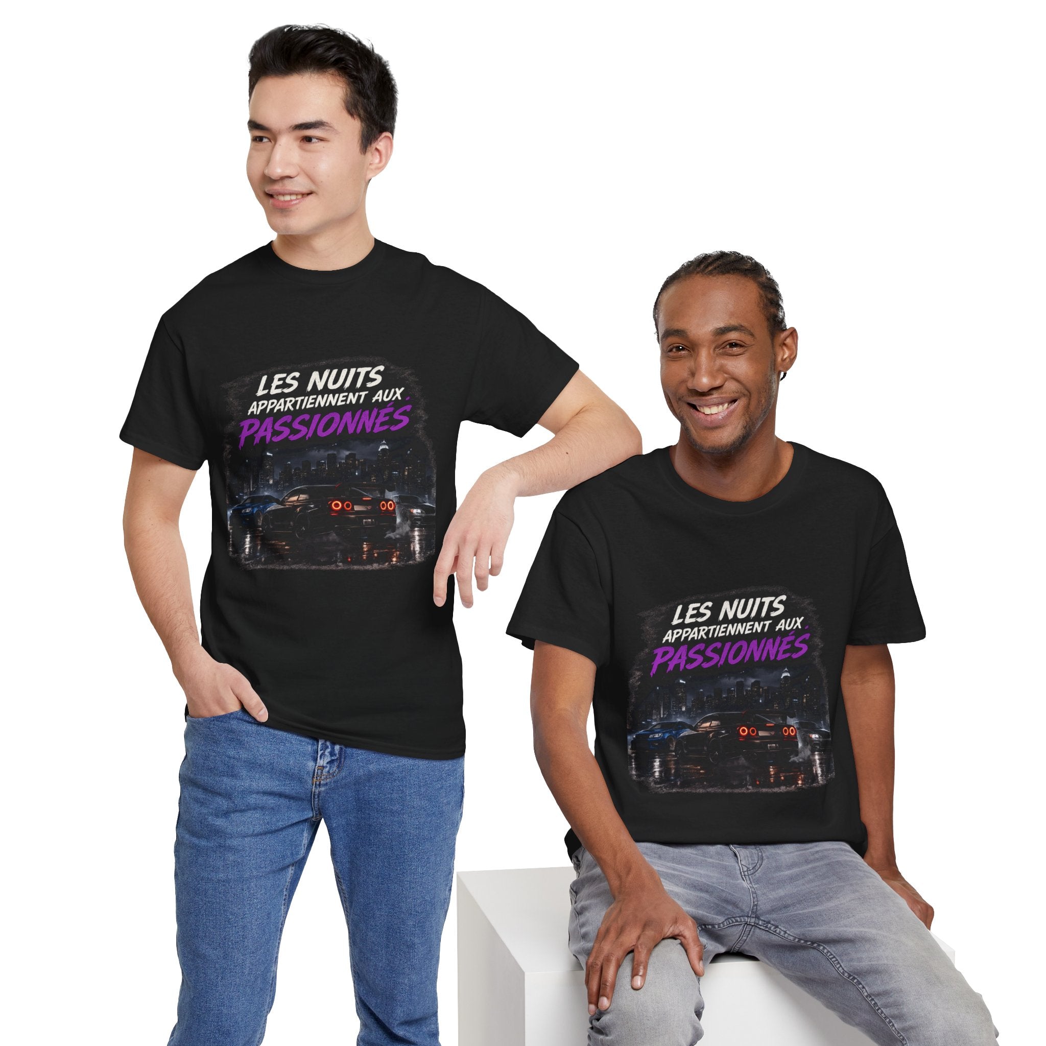 Les Nuits Appartiennent aux Passionnés T-Shirt — Night Drive Retro Racing Tee