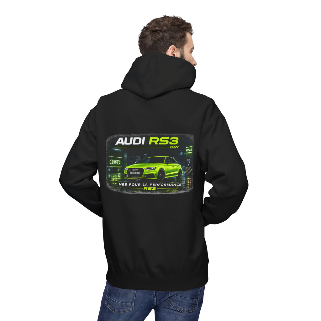 Audi RS3 Hoodie — Neon Green Sport Car Graphic Sweatshirt