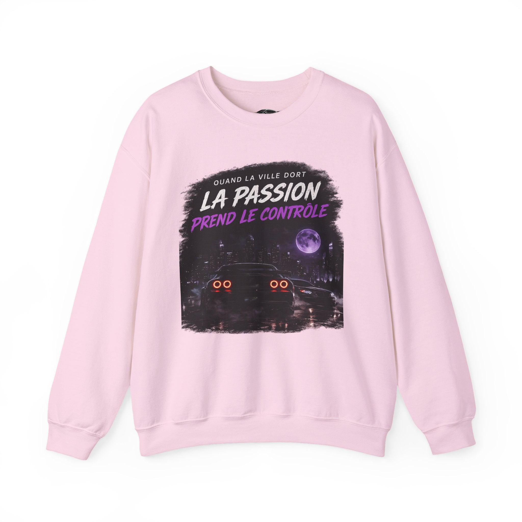 Crewneck Sweatshirt — Retro French Night Drive "La Passion Prend Le Contrôle"