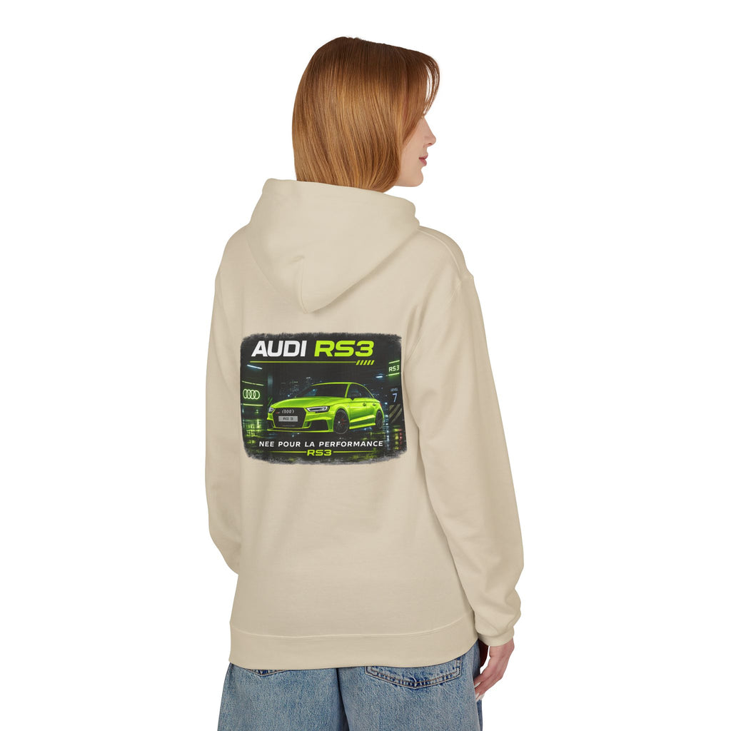 Audi RS3 Hoodie — Neon Green Sport Car Graphic Sweatshirt