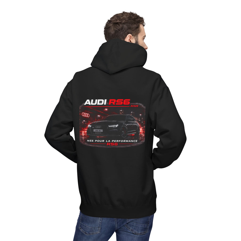 Audi RS6 Hoodie — Retro Night Skyline Car Graphic Sweatshirt