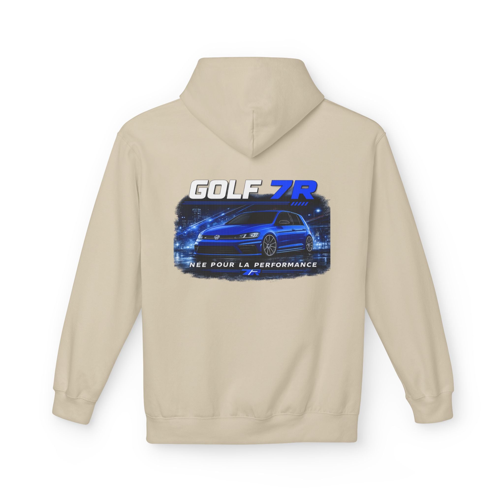Golf 7R Performance Hoodie — Blue GTI-Inspired Car Graphic Hooded Sweatshirt