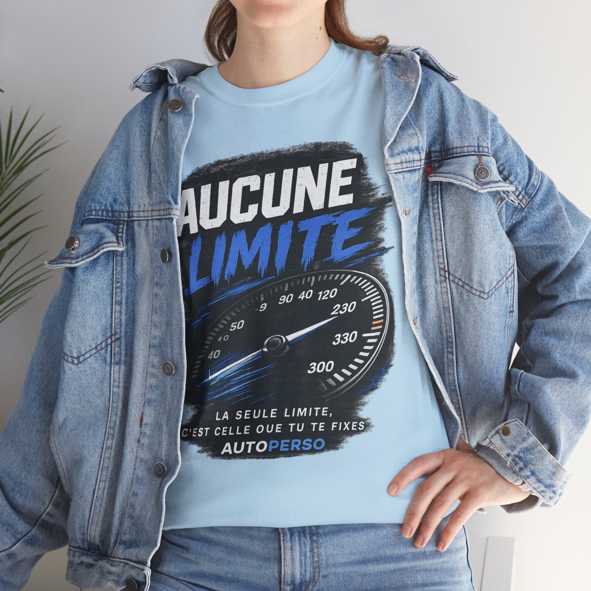 Aucune Limite Tee — French 'No Limits' Speedometer Graphic T-Shirt