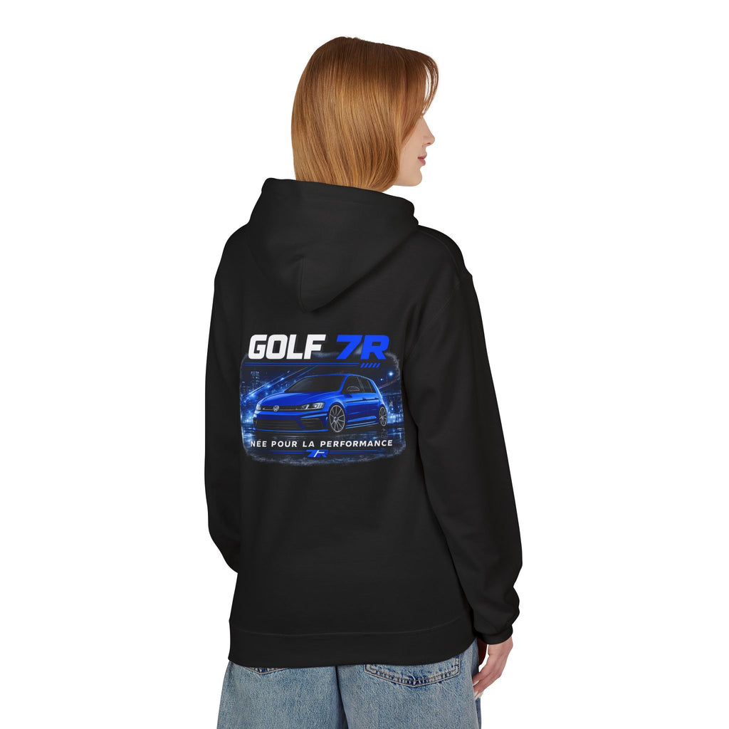 Golf 7R Performance Hoodie — Blue GTI-Inspired Car Graphic Hooded Sweatshirt
