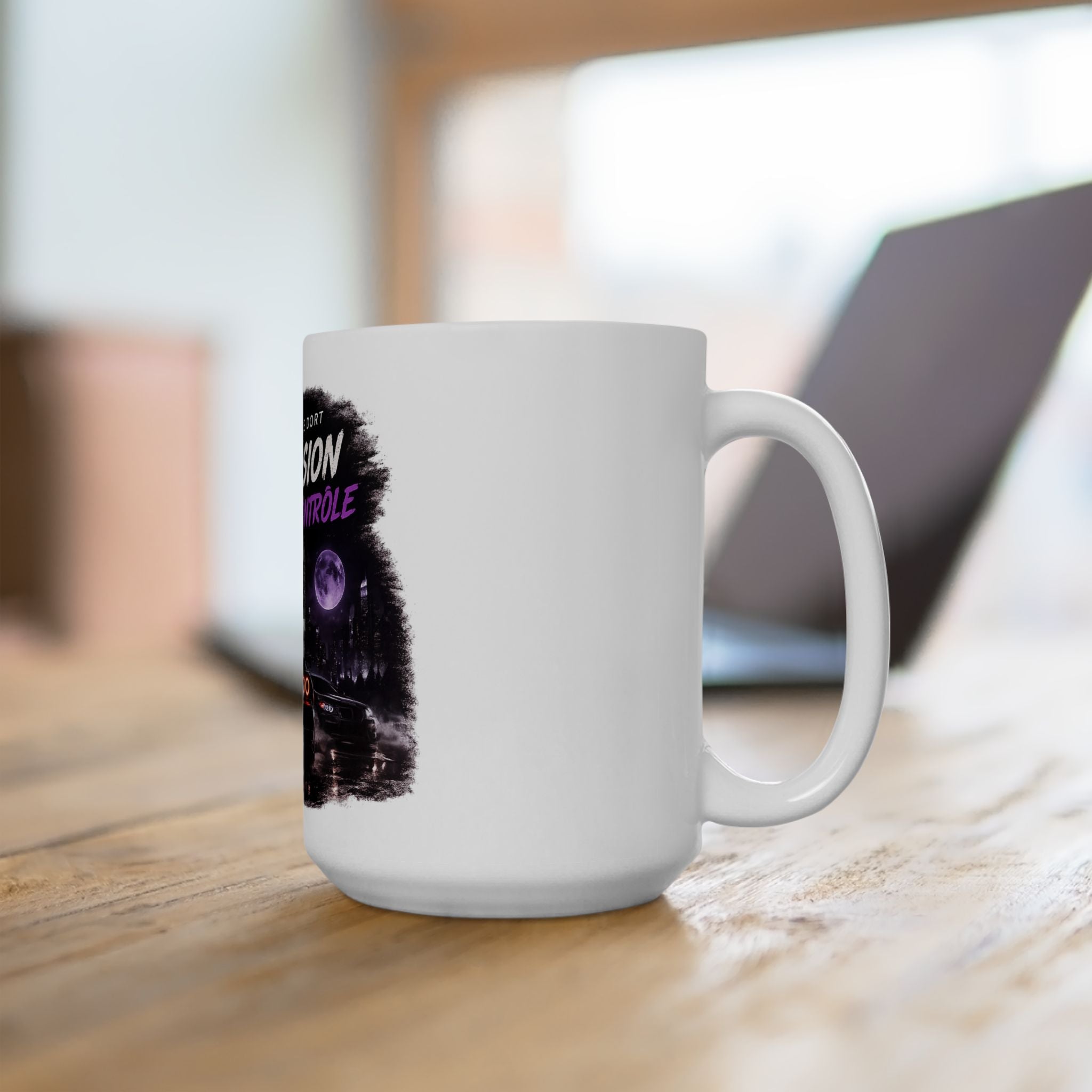 La Passion Ceramic Mug — French Night Drive Quote (Quand la ville dort)