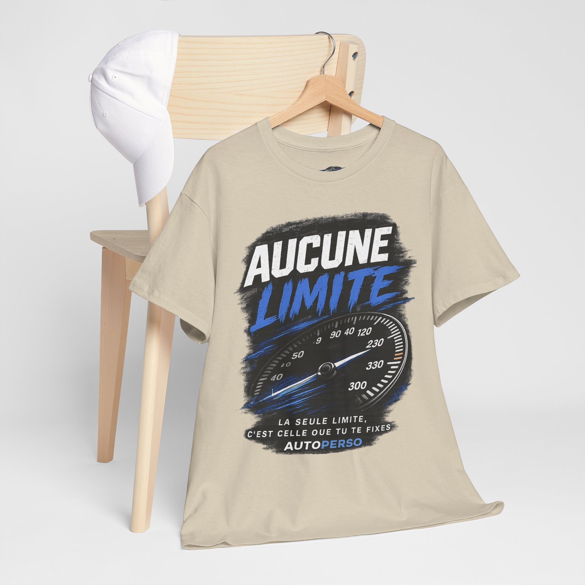 Aucune Limite Tee — French 'No Limits' Speedometer Graphic T-Shirt