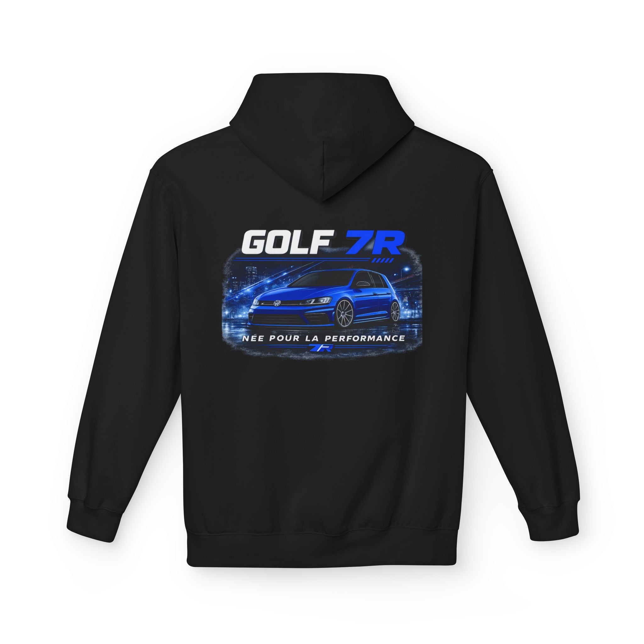 Golf 7R Performance Hoodie — Blue GTI-Inspired Car Graphic Hooded Sweatshirt