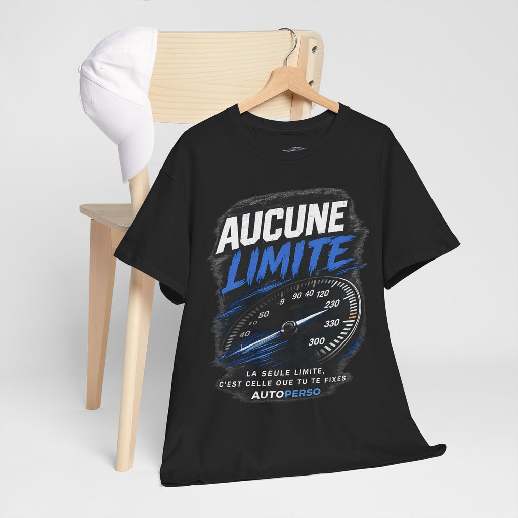 Aucune Limite Tee — French 'No Limits' Speedometer Graphic T-Shirt