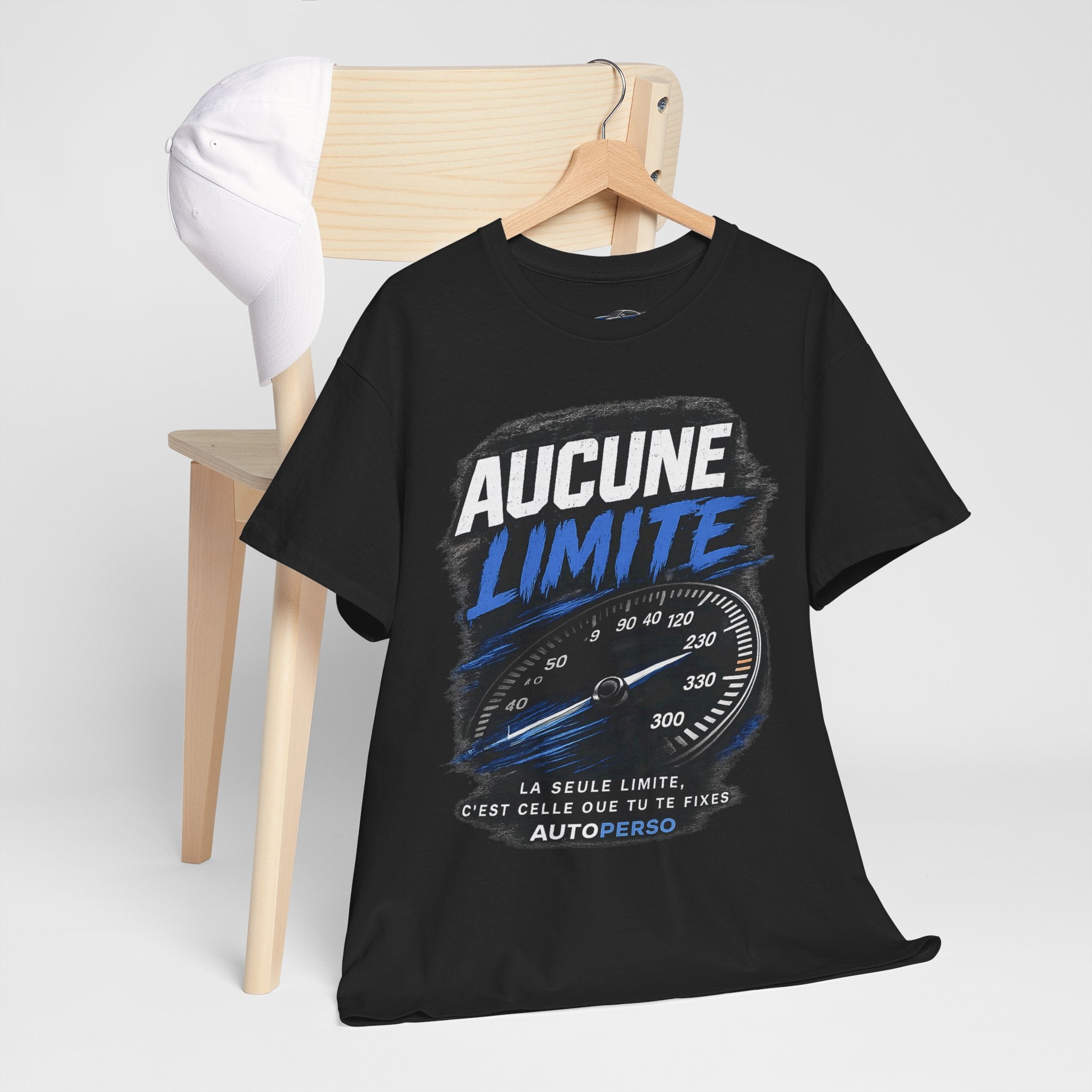 Aucune Limite Tee — French 'No Limits' Speedometer Graphic T-Shirt