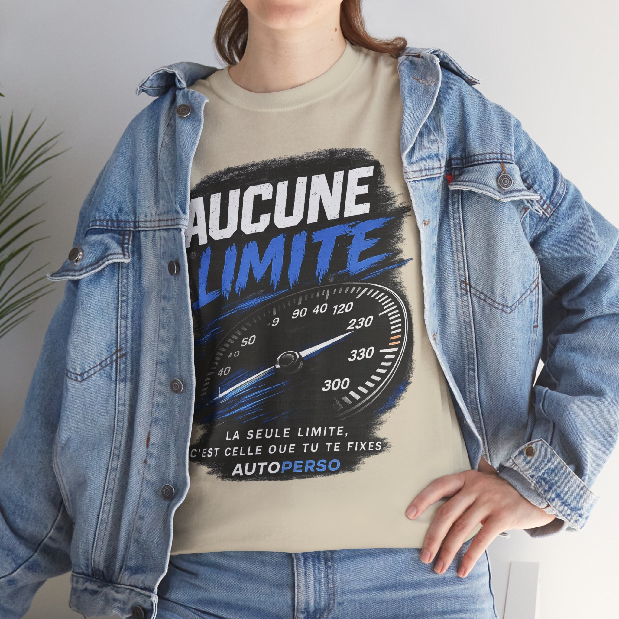 Aucune Limite Tee — French 'No Limits' Speedometer Graphic T-Shirt