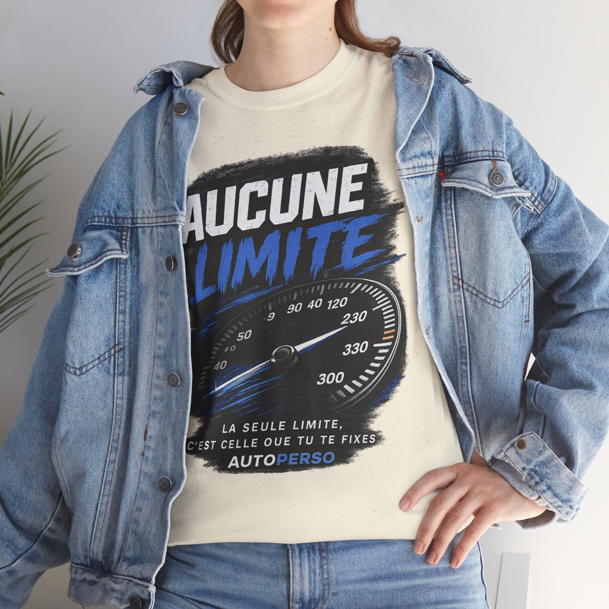 Aucune Limite Tee — French 'No Limits' Speedometer Graphic T-Shirt
