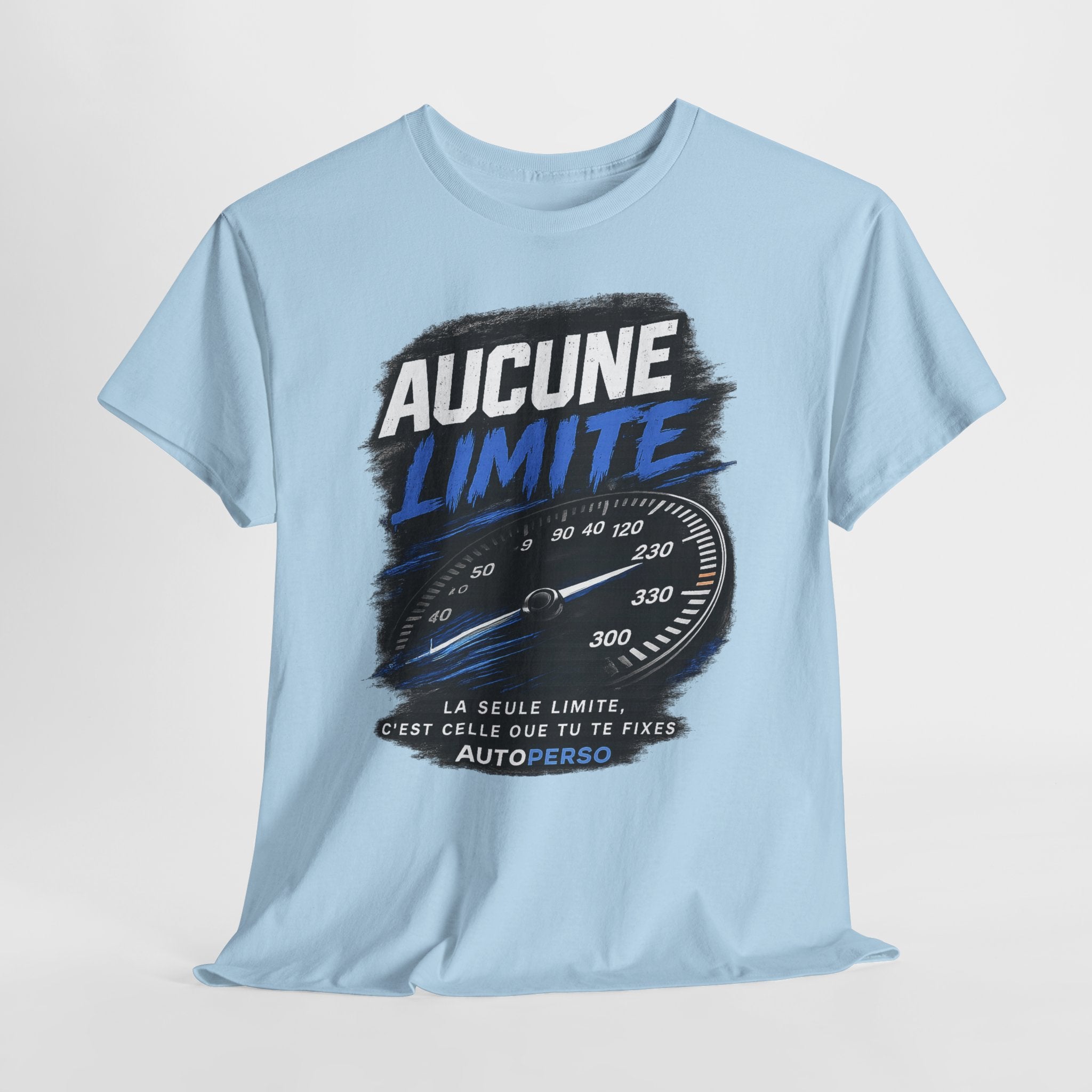 Aucune Limite Tee — French 'No Limits' Speedometer Graphic T-Shirt