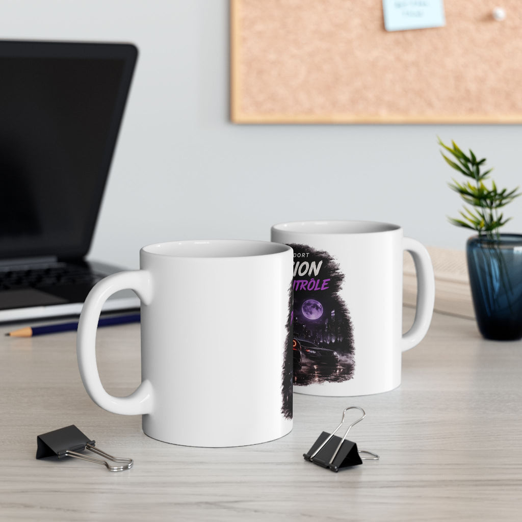 La Passion Ceramic Mug — French Night Drive Quote (Quand la ville dort)