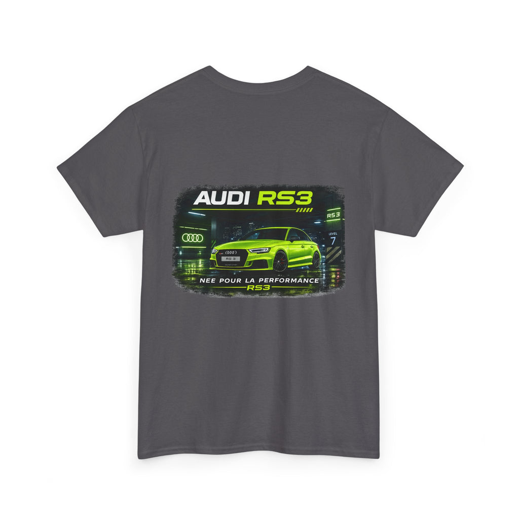 Audi RS3 Graphic Tee — Neon Green Sports Car Back Print