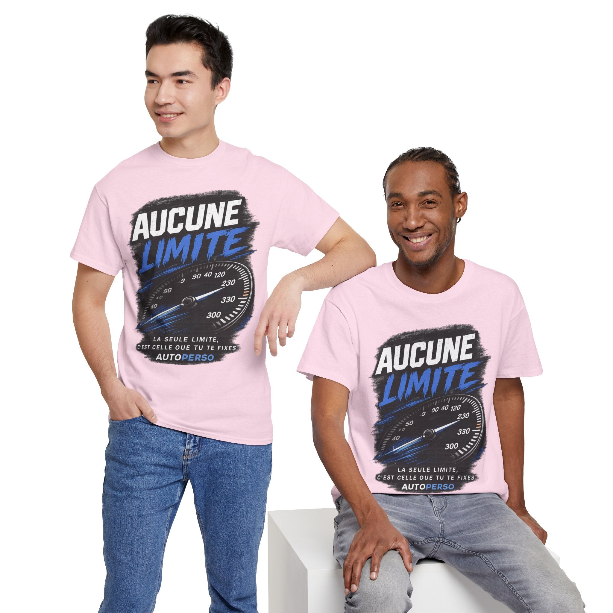 Aucune Limite Tee — French 'No Limits' Speedometer Graphic T-Shirt