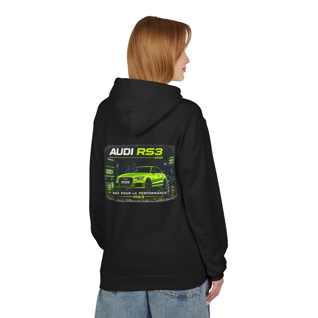 Audi RS3 Hoodie — Neon Green Sport Car Graphic Sweatshirt