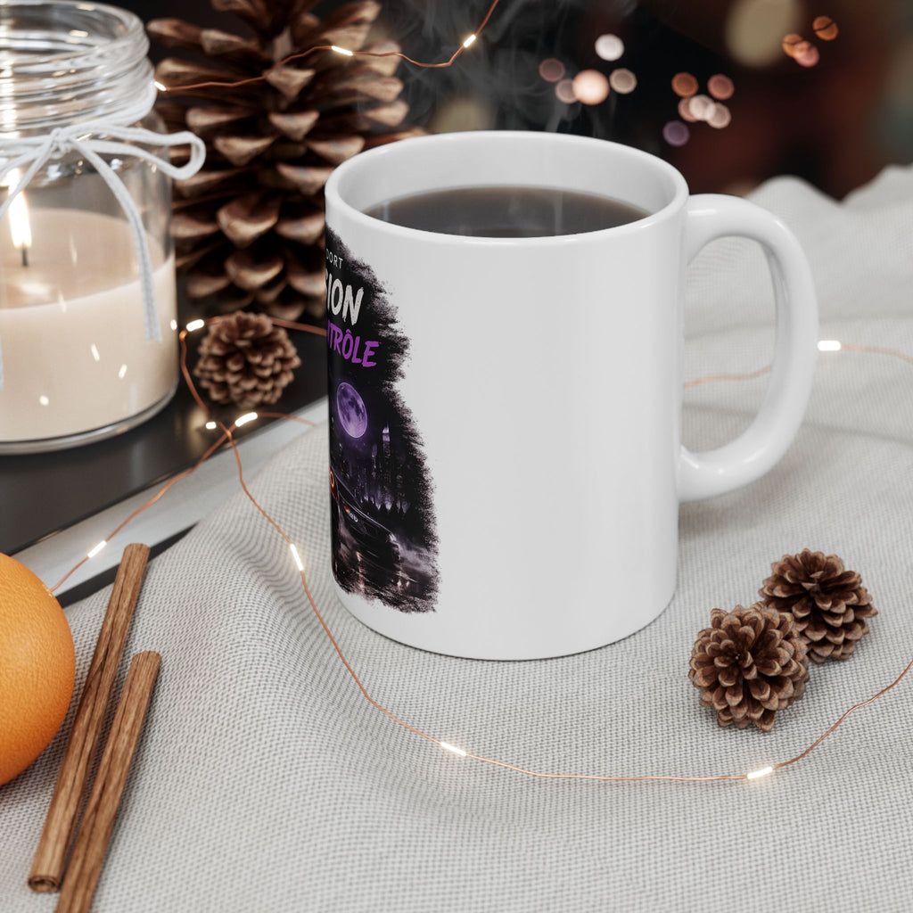 La Passion Ceramic Mug — French Night Drive Quote (Quand la ville dort)