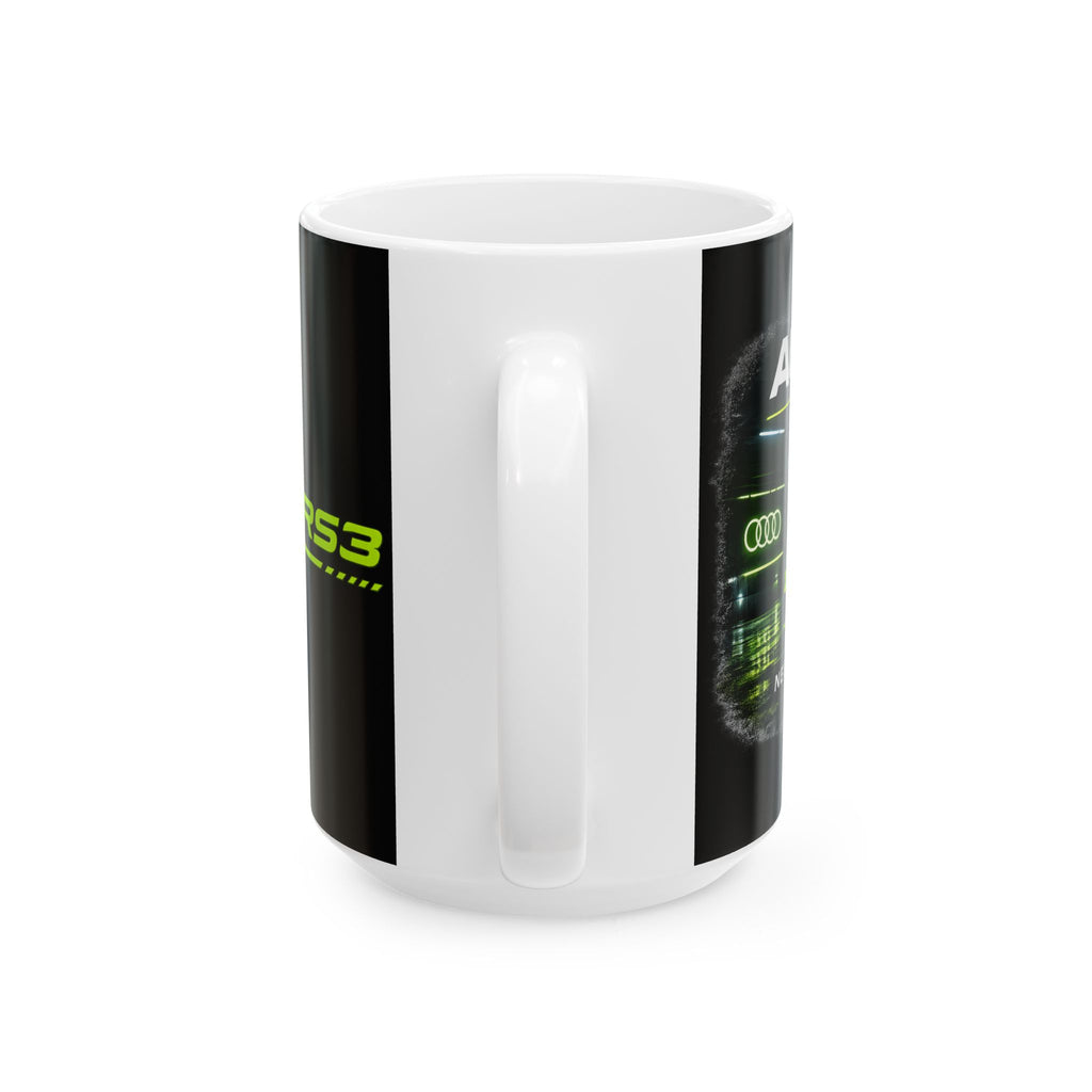 Audi RS3 Performance Ceramic Mug — Neon Green Sports Car Coffee Cup (11oz/15oz)